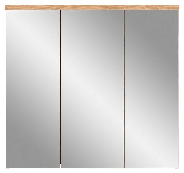 Badezimmer Spiegelschrank Oderzo Braun - Holzwerkstoff - Metall - 80 x 75 x 20 cm