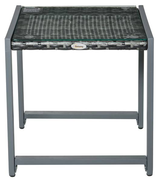 Beistelltisch 867-033 Grau - Aluminium - Sicherheitsglas - 495 x 50 x 50 cm