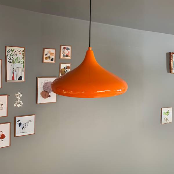 Pendelleuchte Orin Orange - Metall - 35 x 15 x 35 cm