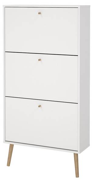 Bodo schoenenkast wit - deels massief hout - 71 x 140 x 24 cm