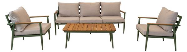 Lounge-Sofa RIGA Grün - Metall - 74 x 53 x 188 cm
