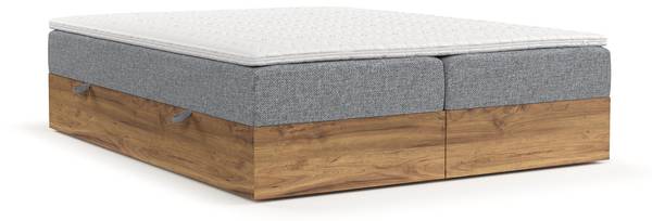 Boxspringbett Faro Grau - Liegefläche Breite: 180 cm