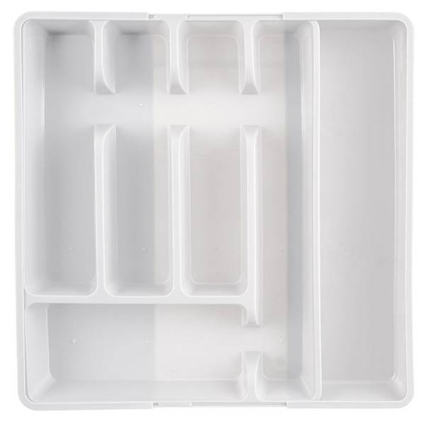 Besteckkasten für Schubladen 150748 Weiß - Kunststoff - 27 x 5 x 37 cm