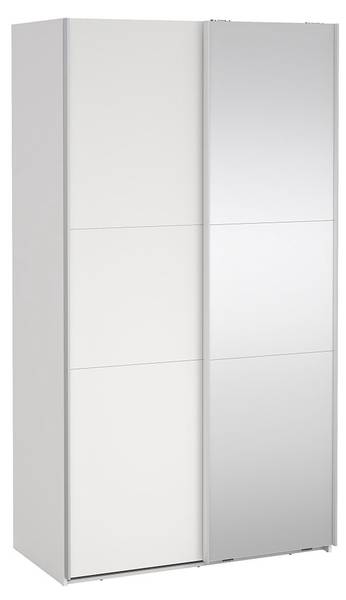Kledingkast Como wit - plaatmateriaal op houtbasis - textiel - 119 x 221 x 67 cm