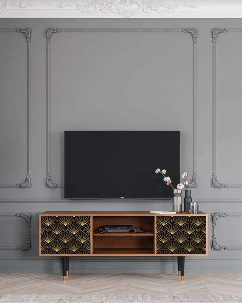 TV-Lowboard T2 Walnuss Grau - Holzwerkstoff - 170 x 69 x 48 cm