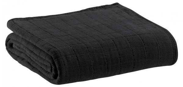 Tagesdecke Lisa Schwarz - Textil - 180 x 1 x 260 cm