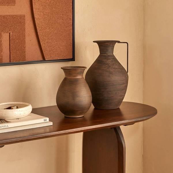 Vase WONJ Braun - Metall - 15 x 20 x 15 cm