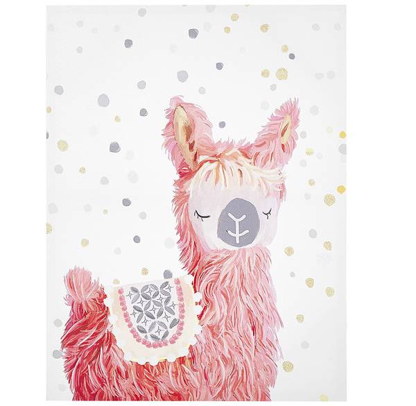 Canvas AFASSA roze - wit - textiel - 60 x 80 x 3 cm