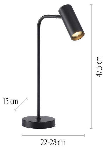 LED Tischleuchte RIK Schwarz - Metall - 13 x 48 x 28 cm