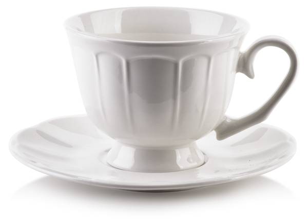 Tasse mit Untertasse HELLA Weiß - Porzellan - 8 x 15 x 8 cm