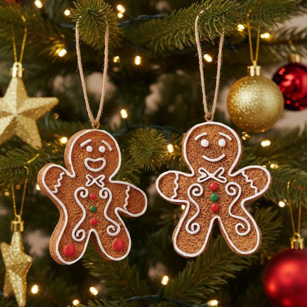 Weihnachtsanhänger Ginger 2er Set Braun - Kunststoff - 1 x 7 x 7 cm