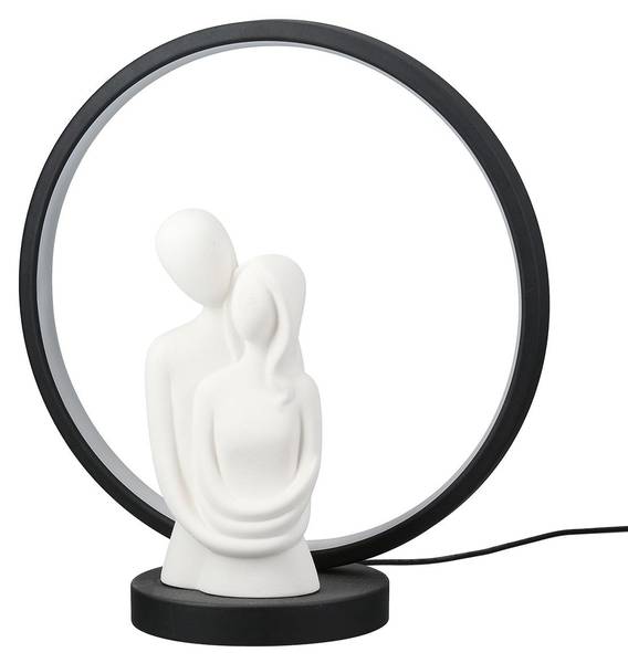 LED Tischleuchte Casal Schwarz - Weiß - Keramik - Metall - 30 x 32 x 14 cm