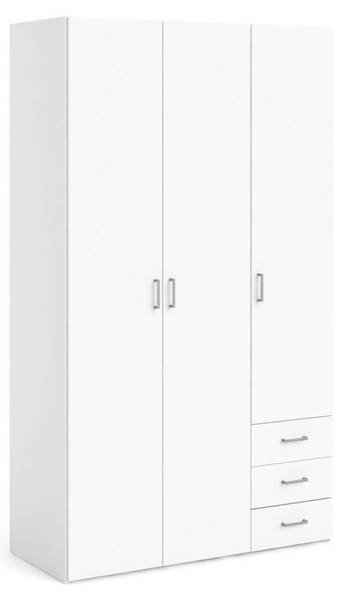 Kleiderschrank Spell Weiß - Holz teilmassiv - 116 x 200 x 50 cm