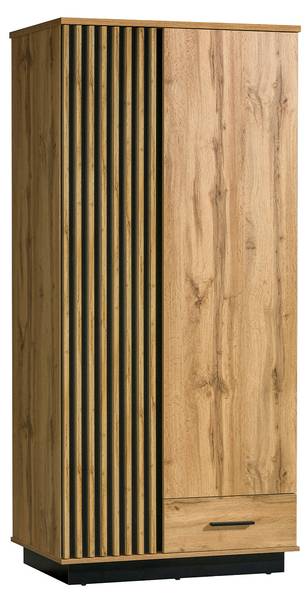 Kleiderschrank Lamelo Braun - Holzwerkstoff - 90 x 194 x 52 cm