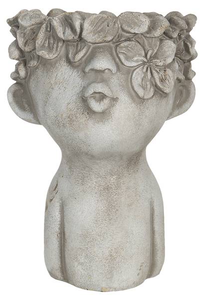 Blumentopf Sereanasi Grau - Stein - 11 x 18 x 11 cm