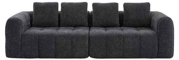 4-Sitzer Sofa LF-RSN-PRM Grau - Webstoff - 260 x 70 x 96 cm