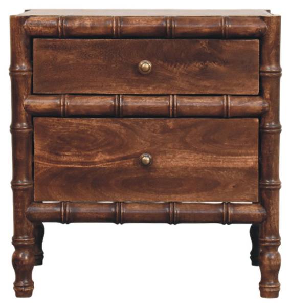 Nachtkastje Bamboo bruin - mango - 55 x 58 x 40 cm