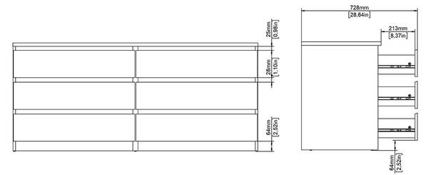 Kommode Naia Schwarz - Holz teilmassiv - 154 x 68 x 50 cm