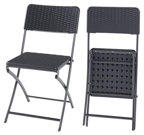 Klappstuhl-Set Mark 2 tlg. Schwarz - Metall - Kunststoff - 45 x 81 x 58 cm