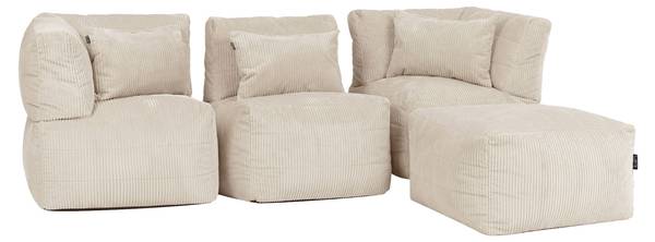Modulares Sitzsack Sofa Noa 4-tlg. Beige
