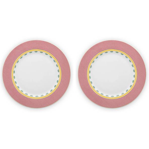 Teller La Majorelle II (2er Set) Pink - Porzellan - 22 x 4 x 22 cm