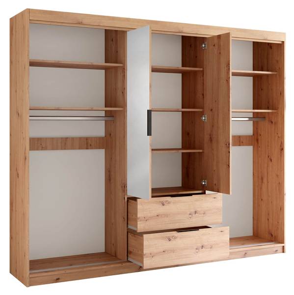 Kleiderschrank Majorka 250 Schwarz - Braun - Holzwerkstoff - 250 x 213 x 60 cm