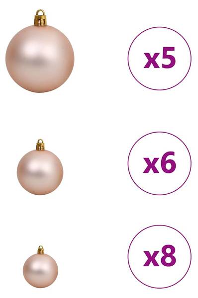 Künstlicher Weihnachtsbaum 3700000068-5 Grün - Roségold - Weiß - 60 x 120 x 60 cm