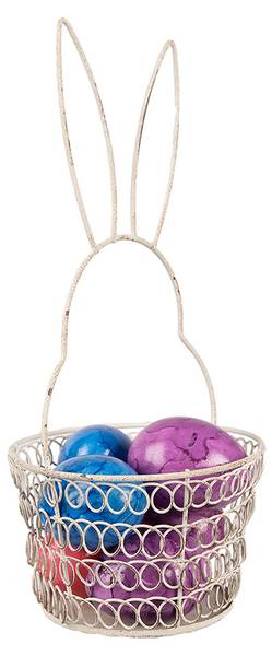 Aufbewahrungskorb Kaninchen 43538 Weiß - Metall - 12 x 27 x 12 cm