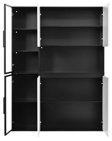 Hochschrank Ourea Ⅶ Schwarz - Weiß - Holzwerkstoff - 120 x 160 x 40 cm