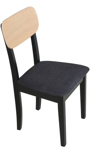 Stuhl Hugo 4 (2er Set) Schwarz - Eiche Hell - 40 x 86 cm