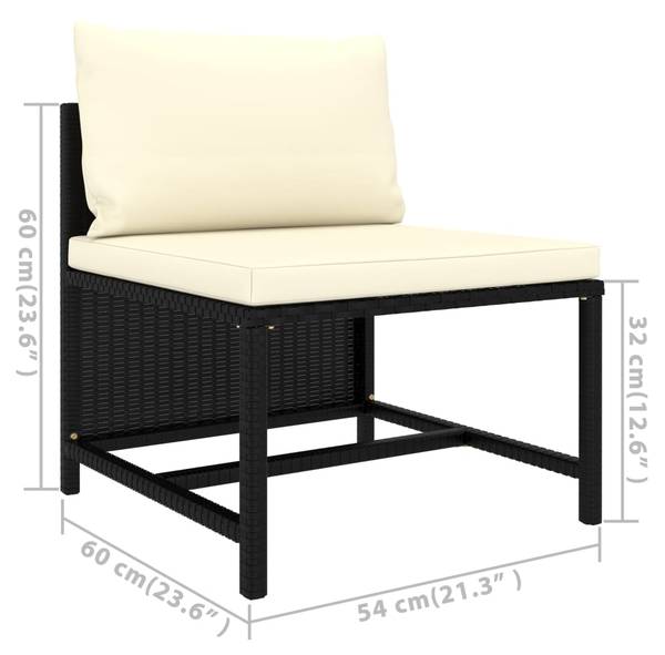 Garten-Lounge-Set 3009676-8 5-teilig Schwarz - Weiß