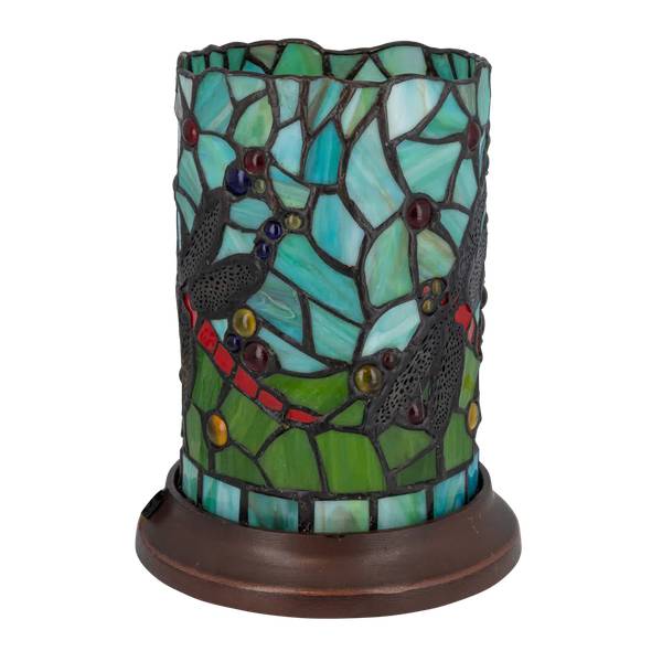 Tiffany Tischlampe Libellen 7176 Türkis - Glas - 17 x 21 x 17 cm