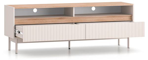 Meuble TV DUNEA Gris - Mélamine - 154 x 55 x 40 cm