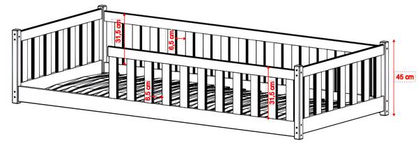 Kinderbett Bertil 90x200 mit Matratze Weiß