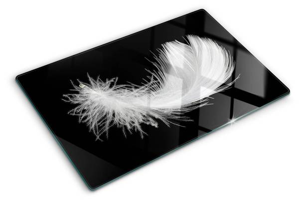 Glazen Snijplank Plumea wit - glas - 52 x 1 x 80 cm