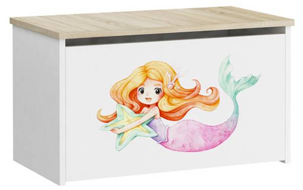 Spielzeugtruhe DARIA 2 Meerjungfrau Braun - Holzwerkstoff - 73 x 42 x 40 cm