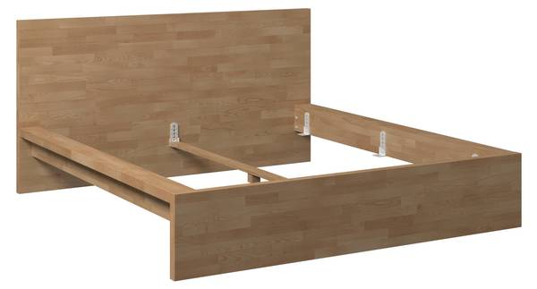 Bett WILMA Braun - Holz teilmassiv - 199 x 1 x 180 cm