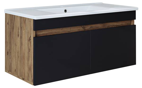 Badmöbel Set ATRIA-100 2-teilig Eiche Grau Dekor