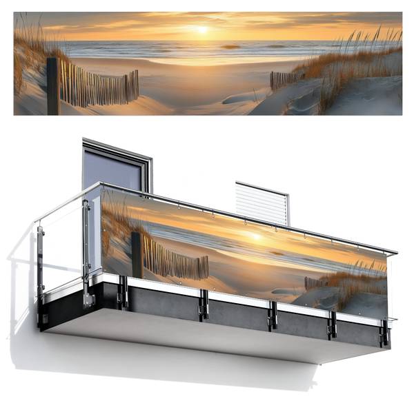 BALKON-SICHTSCHUTZ Strandpfad 300 x 85 cm