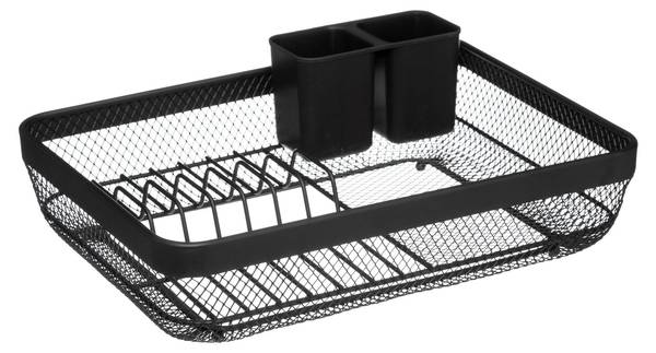 Abtropffläche mit Tablett MAYAJ Schwarz - Metall - 31 x 12 x 43 cm
