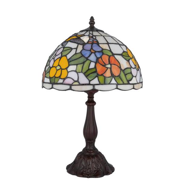 Tiffany Tischlampe Kolibri 7030 Weiß - Glas - 30 x 47 x 30 cm