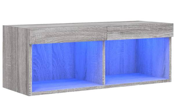 TV-Schrank mit LED-Leuchten D611 Grau