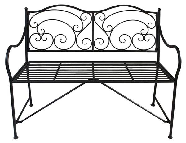 Gartenbank RUPERT Schwarz - Metall - 106 x 92 x 43 cm
