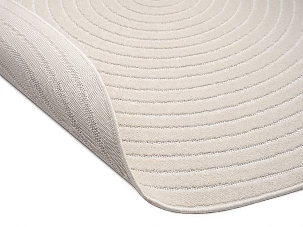 Flachgewebe Outdoor Teppich Santo Plus C Weiß - Polypropylen - 160 x 1 x 160 cm