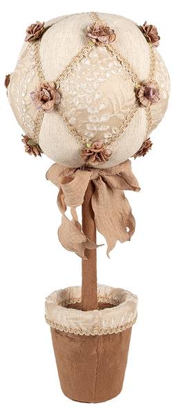 Decoratie Beeld Bloem Deco&Malachi beige - textiel - 20 x 50 x 20 cm