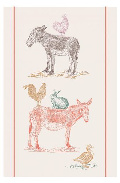 Geschirrtuch Ferme Weiß - Textil - 48 x 1 x 72 cm