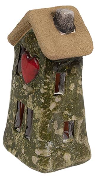 Dekorationsfigur Haus Xmas&Andy Grün - Keramik - 5 x 10 x 5 cm