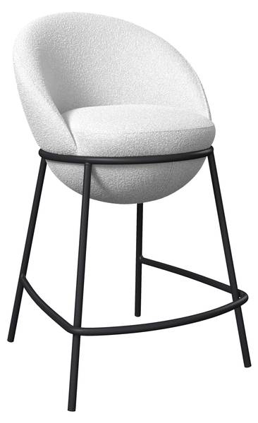 Barhocker ZOA Weiß - Metall - Textil - 50 x 110 x 58 cm