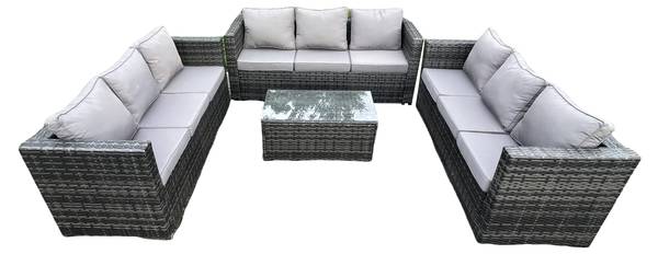 Sitzgruppe F(4er-Set) Grau - Webstoff - 177 x 66 x 65 cm