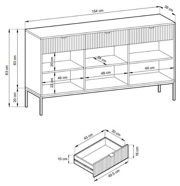 Kommode AMBER Schwarz